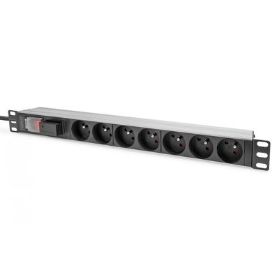 Product Πολύπριζο Rack Digitus PDU 1U 7xCEE7/5 FR 230V/16A Black base image