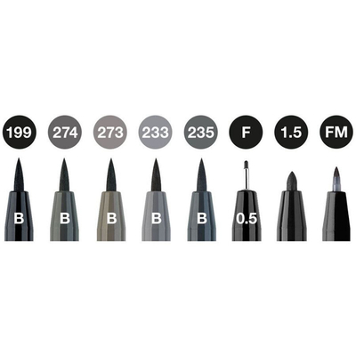 Product Μαρκαδόροι Σχεδίου Faber-Castell Pitt Artist Pen Grey&Black 8er base image
