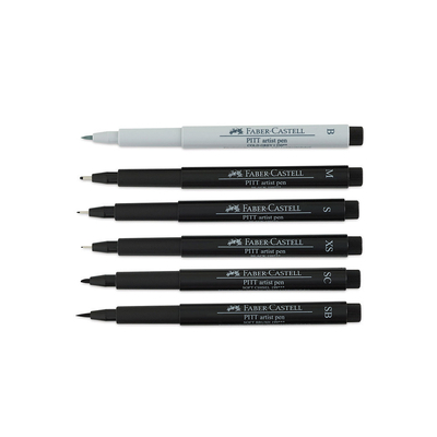 Product Μαρκαδόροι Σχεδίου Faber-Castell Pitt Artist Pen Manga 6x schw. base image