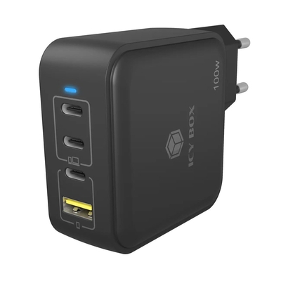 Product Φορτιστής Πρίζας 4-Port Icy Box 100W GaN with PD 3.0 base image