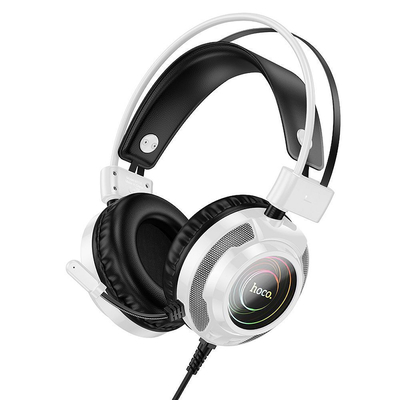 Product Gaming Headset Hoco W110 Resource Wired USB+ Jack 3.5 In-Ear White base image