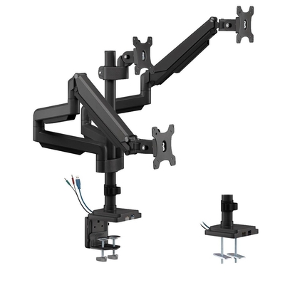 Product Βάση Τηλεόρασης Maclean for three monitors Black Ergo Office, with gas spring, 17"-30" base image