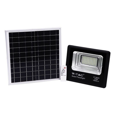 Product Ηλιακό Φωτιστικό V-TAC 20W Black IP65 LED Timer VT-60W 4000K 1650lm base image