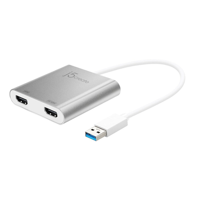Product Docking Station J5create JUA365 USB 3.0 to Dual HDMI Multi-Monitor, Silver base image
