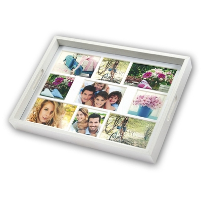 Product Κορνίζα ZEP Photo Tray White 45x35 Wooden Photo Tray 9 Photos W006 base image