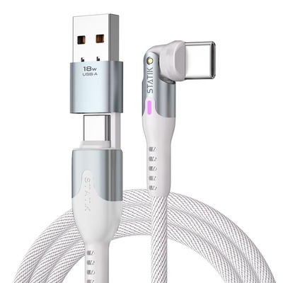 Product Καλώδιο USB Statik PowerPivot Pro rotating 2-in-1 USB-C White 2m base image