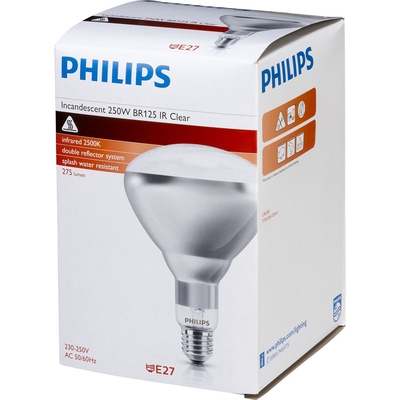 Product Λάμπα Υπερύθρων Philips BR125 IR 250W E27 230-250V CL base image