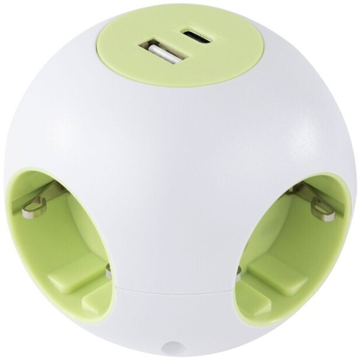 Product Πολύπριζο REV PowerGlobe 4-fach USB White-gr.1,4m015408112 base image