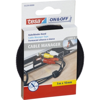 Product Αυτοκόλλητη Ταινία Tesa On&Off cable ties 5mx10mm Black 55239 base image