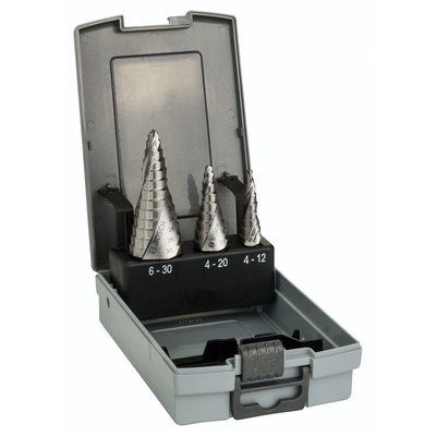 Product Τρυπάνια Bosch HSS Step Drill Bit Set 3 pcs. 4-12,4-20,6-30mm base image