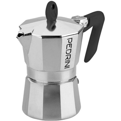 Product Μπρίκι Espresso Pedrini polished Aluminum 3 Cups Silver Black (9083-3) base image