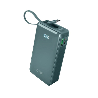 Product Powerbank SBS 10 000mAh with built-in cable USB-C cyan base image