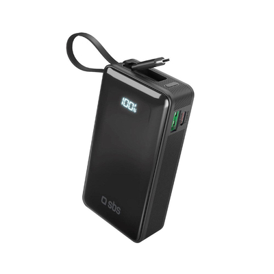 Product Powerbank SBS 10 000mAh with built-in cable USB-C Black base image
