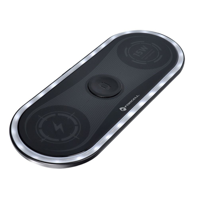 Product Ασύρματος Φορτιστής Forcell F-ENERGY Ellipse 3in1 inductive with Apple Qi QC 15W Black base image