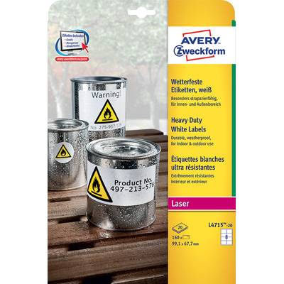 Product Ετικέτες Χειροτεχνίας Avery Zweckform Heavy Duty 99,1 x 67,7 mm base image