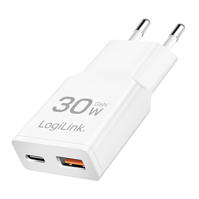 Product Φορτιστής Πρίζας Logilink 230V 1xUSB-C 30W+1xUSB-A 18W Black base image