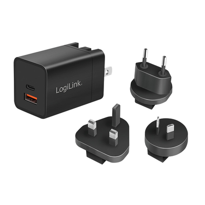 Product Φορτιστής Ταξιδίου Logilink Universele 1xUSB-C 30W+1xUSB-A 30W base image