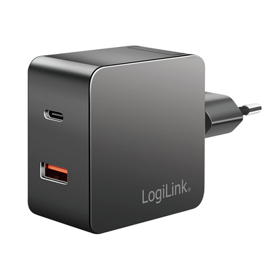 Product Φορτιστής Πρίζας Logilink 230V 1xUSB-C 45W+1xUSB-A 20W Black base image
