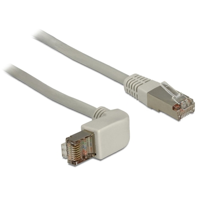 Product Καλώδιο Δικτύου Delock angled RJ45 S/FTP Cat5e 1.00m Gray base image