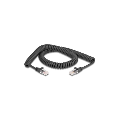 Product Καλώδιο Δικτύου Delock RJ45 spiral Plug to Plug Cat.5e 2m Black base image