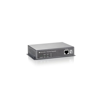 Product PoE Adapter LevelOne PoE+ Repeater 1xPoE 100Mbps Gray base image