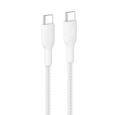 Product Καλώδιο USB Belkin USB-C/USB-C 240W 2m braided, White CAB025hq2MWH base image