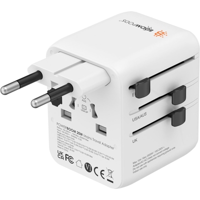 Product Φορτιστής Ταξιδίου Boompods World Travel Plug 20W White base image