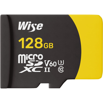 Product Κάρτα Μνήμης microSDXC 128GB Wise UHS-II V60 R:290MBs / W:100MBs WI-MSD-S128 base image