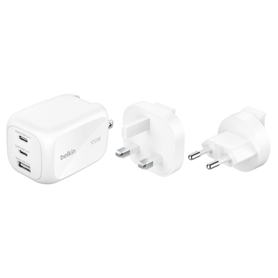 Product Φορτιστής Πρίζας Belkin BOOST 100W USB-C 2xUSB-C/1xA WCH016hqWH base image