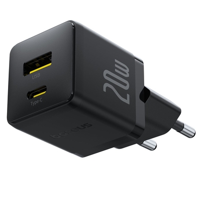 Product Φορτιστής Πρίζας Baseus Palm USB and USB-C 20W EU Black base image