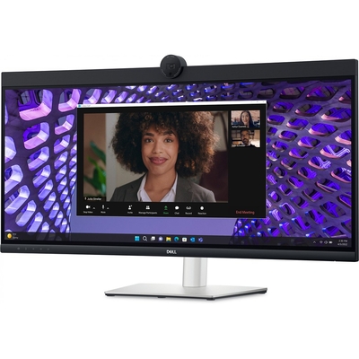 Product Monitor 34" Dell (3440x1440) P3424WEB Curved WQHD IPS 60Hz HDMI DP RJ45 Webcam USB-C Black/Silver base image