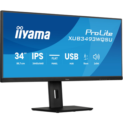 Product Monitor 34" Iiyama XUB3493WQSU-B6 UW IPS-panel 3440x1440 120Hz 400cdm 1ms base image