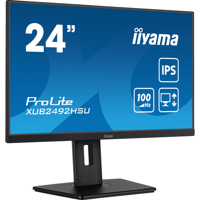 Product Monitor 24'' Iiyama (1920x1080) ProLite XUB2492HSU-B6 IPS 100Hz HDMI DP USB LS Black base image