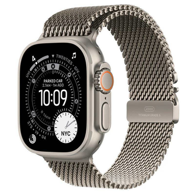 Product Smartwatch Apple Watch Ultra 3 GPS + Cellular 49mm Natural Titanium with Natural Titanium Milanese - Small base image
