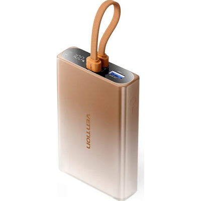 Product Powerbank Vention 10000 mAh USB-C + Lightning + USB-A 22.5W with display LED copper base image