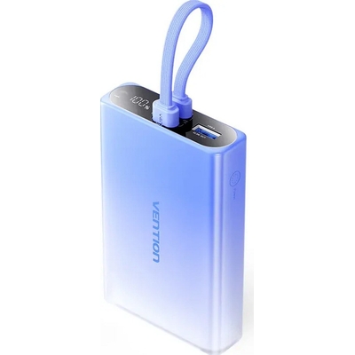 Product Powerbank Vention 10000 mAh USB-C + Lightning + USB-A 22.5W with display LED Blue base image