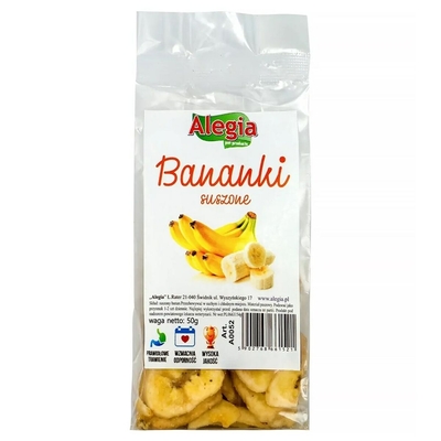 Product Snacks Alegia Dried bananas 50 g base image