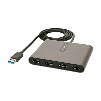 Product Αντάπτορας USB 3.0 σε HDMI StarTech USB32HD4 Μαύρο Γκρι Πολύχρωμος 1 m base image