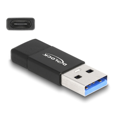 Product Αντάπτορας USB Delock 3.2 Gen 2 σε Type-C 60001, 10Gbps, μαύρος base image