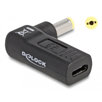 Product Αντάπτορας Τροφοδοσίας Delock 60009 USB-C σε Acer 5.5x1.7mm, 90°, μαύρος base image