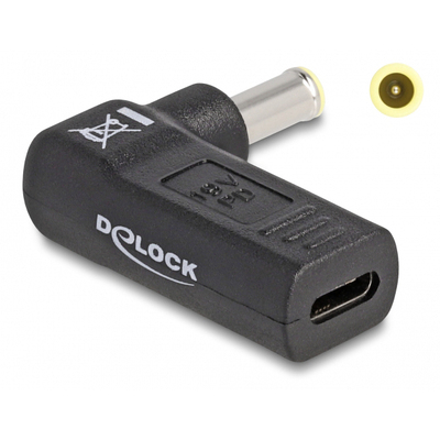 Product Αντάπτορας Τροφοδοσίας Delock 60013 USB-C σε Samsung 5.5x3mm, 90°, μαύρο base image
