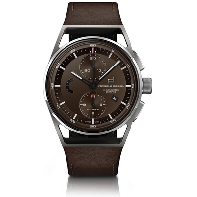 Product Ανδρικό Ρολόι Porsche Design 6023600000000 (42mm) Δερμάτινο Λουράκι Καφέ base image