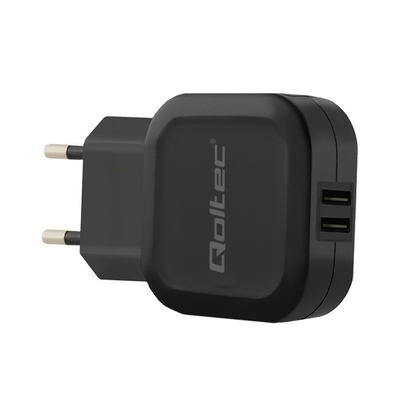 Product Φορτιστής Πρίζας Qoltec 12w | 5v | 2.4a | 2xusb base image
