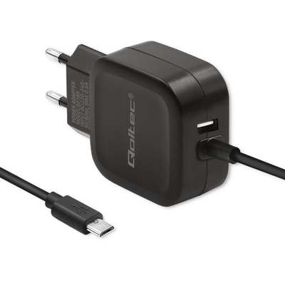 Product Φορτιστής Πρίζας Qoltec 17w | 5v | 3.4a | Usb + Cable Micro Usb base image