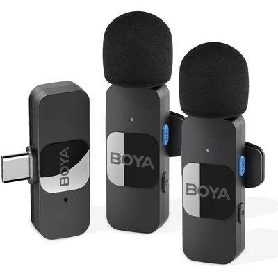 Product Μικρόφωνο BOYA BY-V20 Wireless 2-person Lavalier for Android Mini Lapel USB-C connection base image