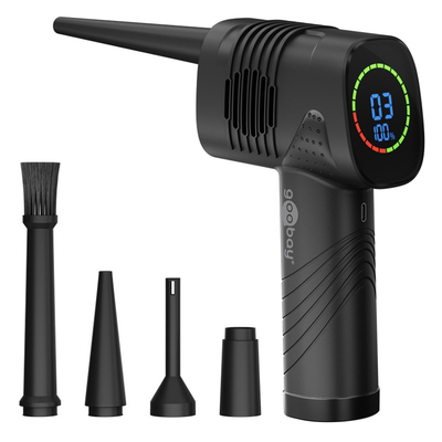 Product Φυσητήρας Χειρός Goobay air duster 61667, LED οθόνη, 46.8W, 2000mAh, μαύρο base image