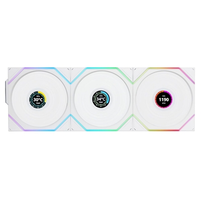 Product Case Fan 12cm Lian Li UNI FAN TL-LCD Wireless Reverse White (3pcs & controller) base image