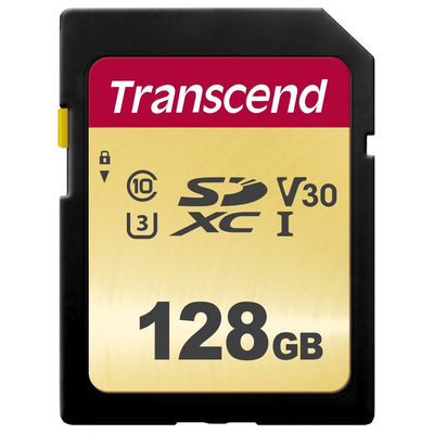 Product Κάρτα Μνήμης SDXC 128GB Transcend 500S Class 10 UHS-I U3 V30 base image