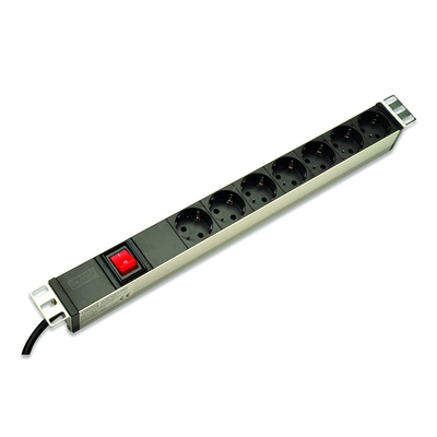 Product Πολύπριζο Digitus PDU 7-fold strip with aluminum profile with switch 19" 1HE base image