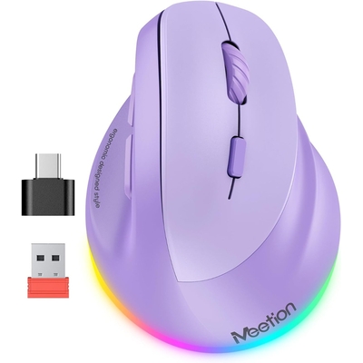 Product Ποντίκι Ασύρματο Meetion MT-BTM010R Δεξί Εργονομικό Μωβ base image